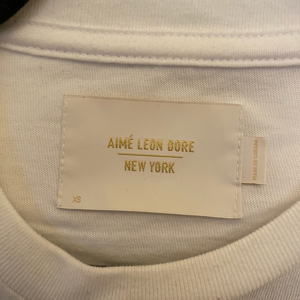 Aime Leon Dore Aimé White Logo Short Sleeve T Shirt XS - Picture 2 of 3